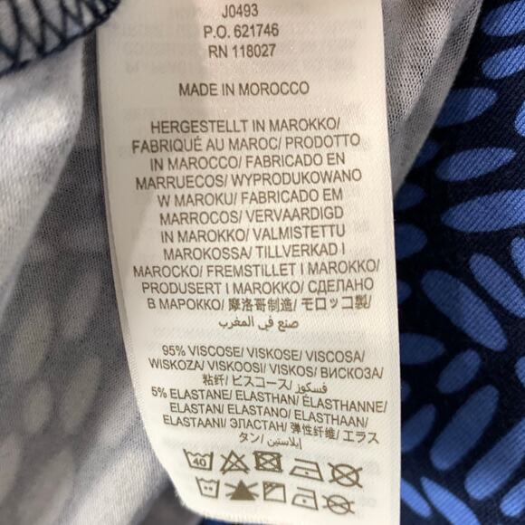 Boden Womens Abigail Jersey Dress Blue Print Long Sleeve Pockets Size 2 Petite - Picture 7 of 11